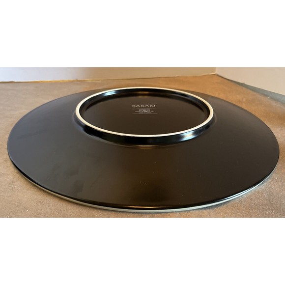 Vtg 1986 Sasaki Colorstone Vignelli Design Inc Matte Black Salad Plate - Picture 5 of 7
